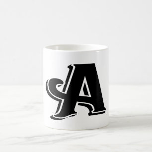 Moderne, einfache Alphabet-Tasse Letter A Kaffeetasse