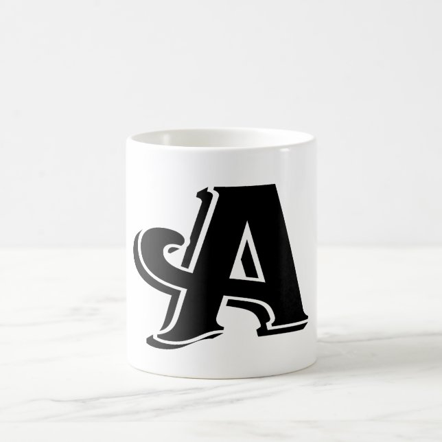 Moderne, einfache Alphabet-Tasse Letter A Kaffeetasse (Mittel)