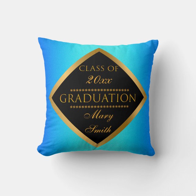 Moderne, einfache Anpassung Gold Blue Sky Kissen (Vorderseite)