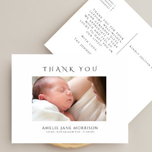 Moderne einfache Baby-Foto-Geburtsanzeige Postkarte
