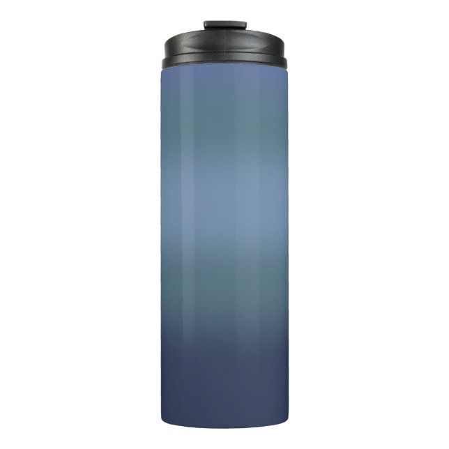 Moderne einfache blaue Marine Farbe Thermosbecher (Vorderseite)