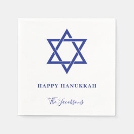 Moderne einfache blaue Star von David Hanukkah Serviette