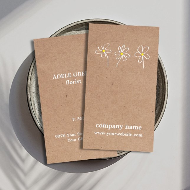 Moderne, einfache Blume, die floral Zeichne Visitenkarte (Von Creator hochgeladen)