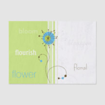 Moderne, einfache Blume Grüne Typografie