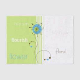 Moderne, einfache Blume Grüne Typografie Seidenpapier