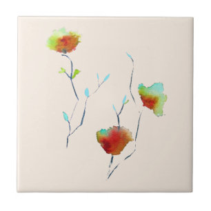 Moderne, einfache Blume Herbst Kunst Fliese