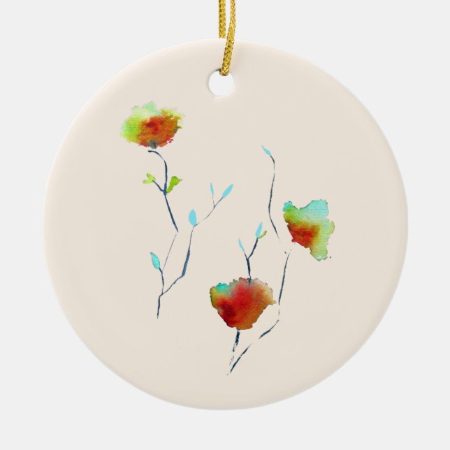 Moderne, einfache Blume Herbst Kunst Keramik Ornament (Vorne)