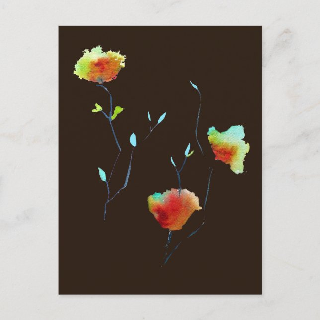 Moderne, einfache Blume Herbst Kunst Postkarte (Vorderseite)