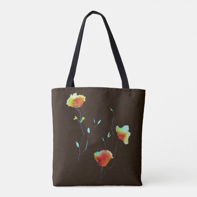 Moderne, einfache Blume Herbst Kunst Tasche (Rückseite)