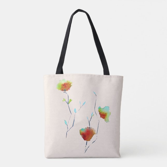 Moderne, einfache Blume Herbst Kunst Tasche (Rückseite)