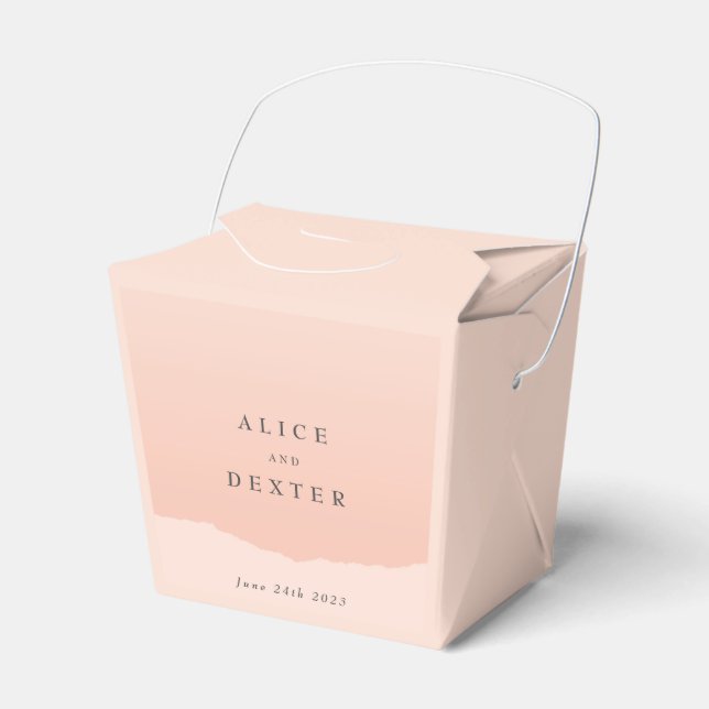 Moderne, einfache Blush-Hochzeit Geschenkschachtel (Vorderseite)