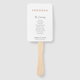 Moderne, einfache Blush-Hochzeitsprogramme Fächer