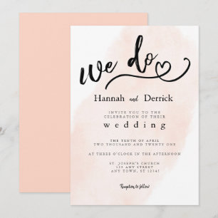 Moderne einfache Blush Wir machen Typografie Hochz Einladung