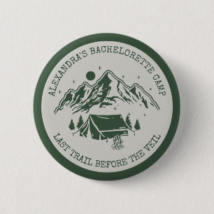 Moderne einfache Camping-Wochenend-Junggesellinnen Button