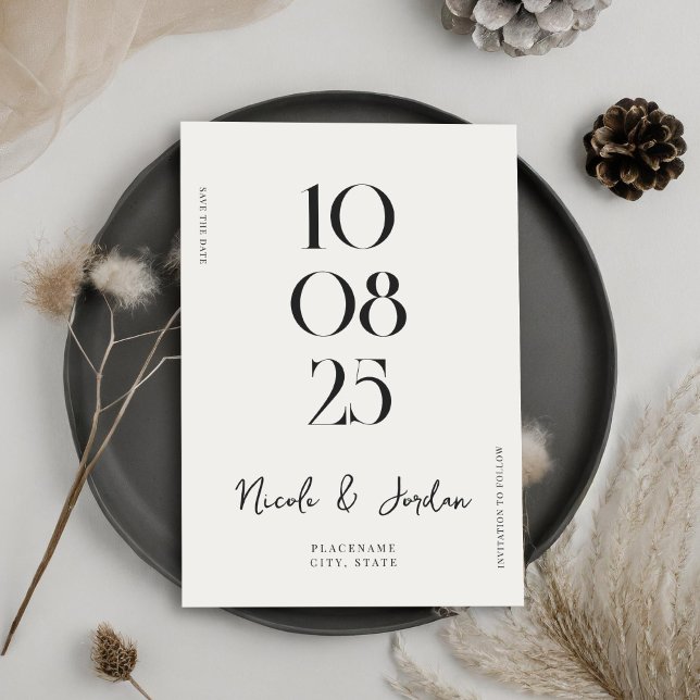 Moderne, einfache Chic-Hochzeit Save The Date (Von Creator hochgeladen)