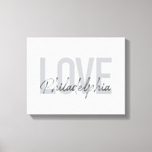 Moderne, einfache, coole Design-Liebe Philadelphia Leinwanddruck