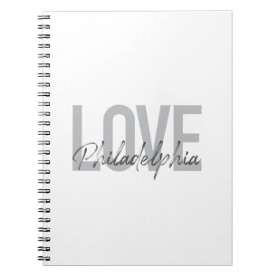 Moderne, einfache, coole Design-Liebe Philadelphia Notizblock