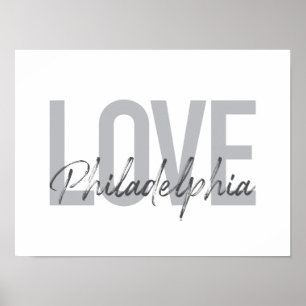 Moderne, einfache, coole Design-Liebe Philadelphia Poster