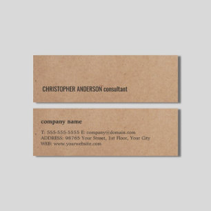Moderne einfache coole Kraftpapier Berater Mini Visitenkarte