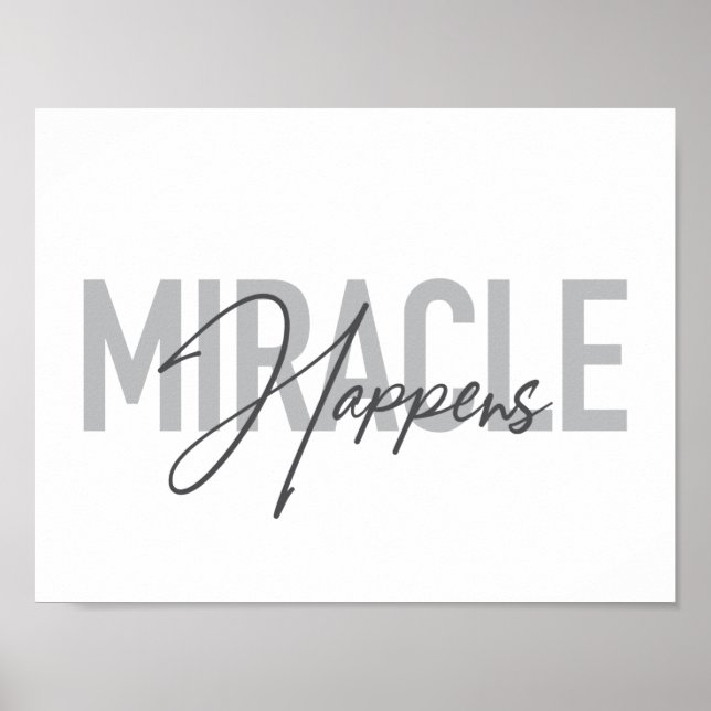 Moderne, einfache, coole Typografie Das Wunder ges Poster (Vorne)
