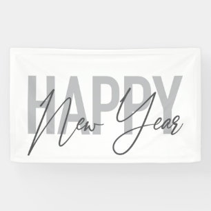 Moderne, einfache, coole Typografie des Happy New  Banner