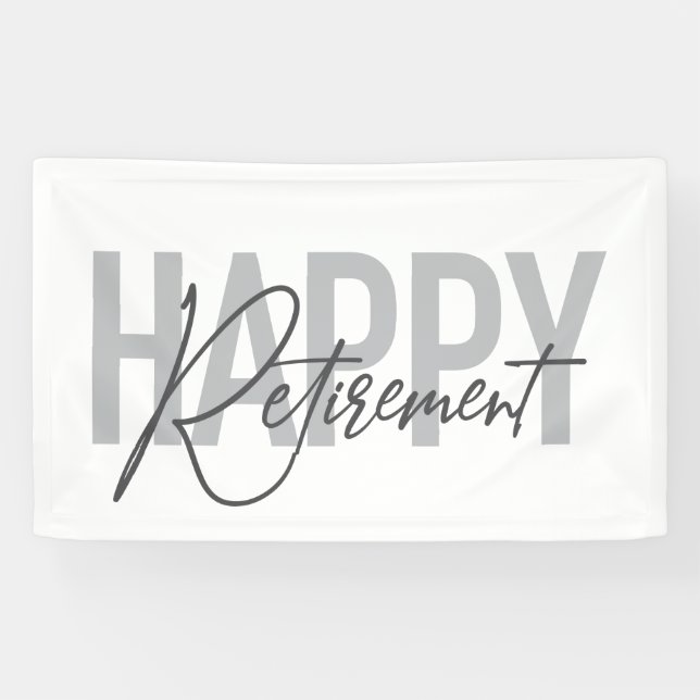 Moderne, einfache, coole Typografie Happy Retireme Banner (Horizontal)