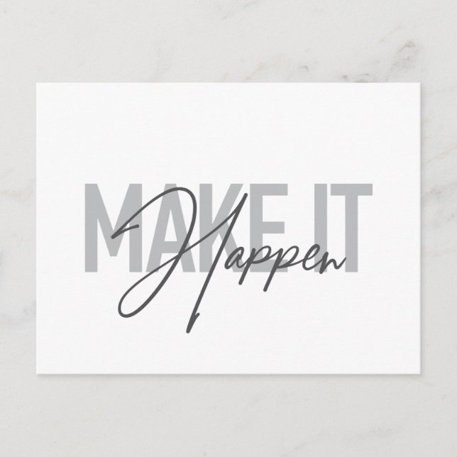 Moderne, einfache, coole Typografie macht es mögli Postkarte (Vorderseite)