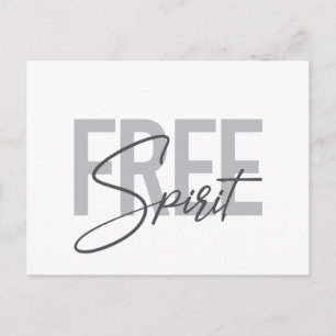 Moderne, einfache, coole Typografie von Free Spiri Postkarte