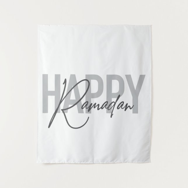 Moderne, einfache, coole Typografie von Happy Rama Wandteppich (Vorderseite)