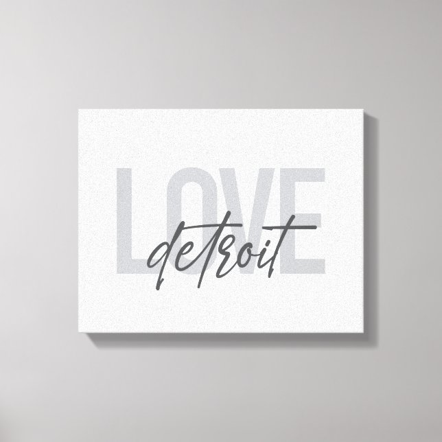 Moderne, einfache, coole, urbane Design Liebe Detr Leinwanddruck (Vorderseite)