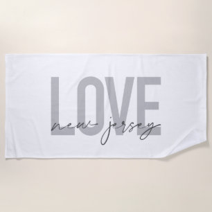 Moderne, einfache, coole, urbane Liebe New Jersey Strandtuch
