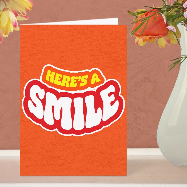 Moderne einfache Dankeschön Text geklappte Grußkar Karte (Smile Thank You Card - Yellow)