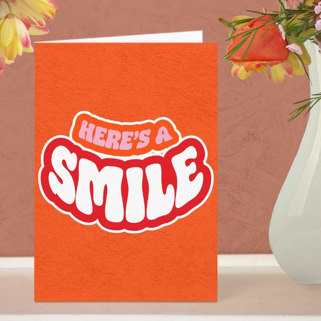 Moderne einfache Dankeschön Text geklappte Grußkar Karte (Smile Thank You Card - Pink)