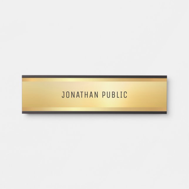 Moderne, einfache Design-Imitat Gold Trendvorlage Türschild (Vorderseite )