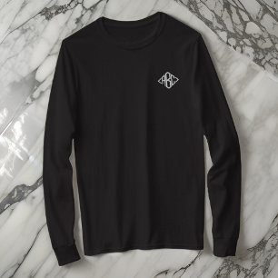 Moderne einfache Drei-Buchstaben-Monogramm-Typogra Besticktes Langarmshirt