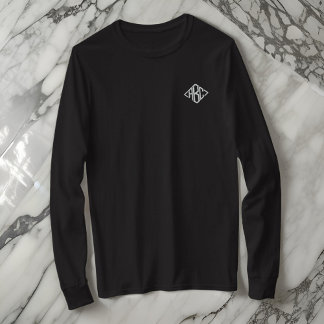 Moderne einfache Drei-Buchstaben-Monogramm-Typogra Besticktes Langarmshirt