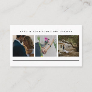 Moderne einfache drei Minimalistische Fotografie Visitenkarte