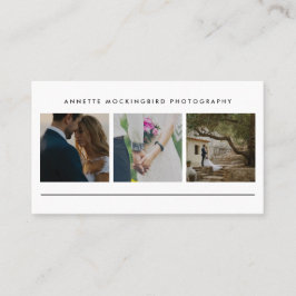 Moderne einfache drei Minimalistische Fotografie Visitenkarte