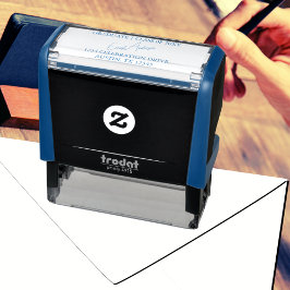 Moderne einfache dunkelblaue Abschluss-Rücksendead Permastempel