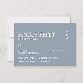 Moderne einfache, dunkelblaue Monogramm-Hochzeit RSVP Karte