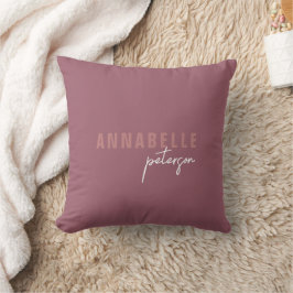 Moderne einfache Dusty-Rose Minimale Skripte Kissen
