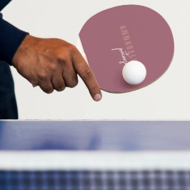 Moderne einfache Dusty-Rose Minimale Skripte Tischtennis Schläger