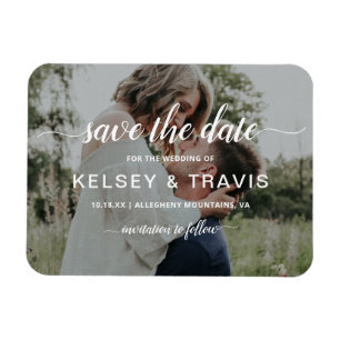 Moderne, einfache, elegante Fotos für Hochzeiten r Magnet