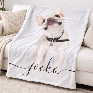 Moderne einfache elegante schicke Pet-Foto-Textges Fleecedecke