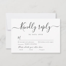 Moderne, einfache, elegante Skripthochzeit RSVP