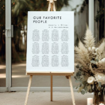 Moderne, einfache, elegante Tafelübersicht