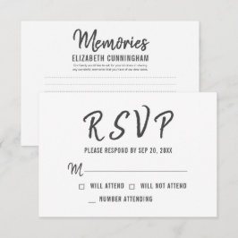Moderne einfache Erinnerungen-Gedenkantwort RSVP Karte