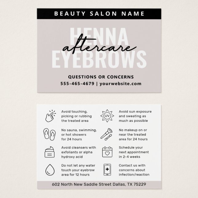 Moderne einfache Eyebrow Tint Henna Brows Aftercar (Vorne & Hinten)