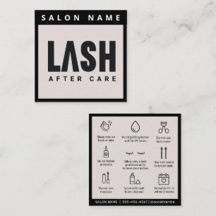 Moderne einfache Eyelash-Erweiterungen Lash Afterc Quadratische Visitenkarte