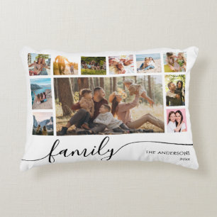 Moderne, einfache FamilienfotoCollage Dekokissen